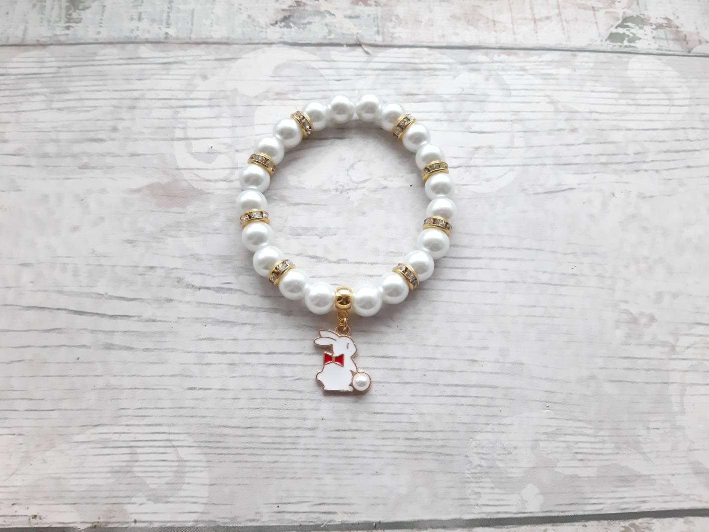 Rabbit bracelet, easter jewellery, bunny bracelet, easter bunny gift, animal lover present, gifts for girls