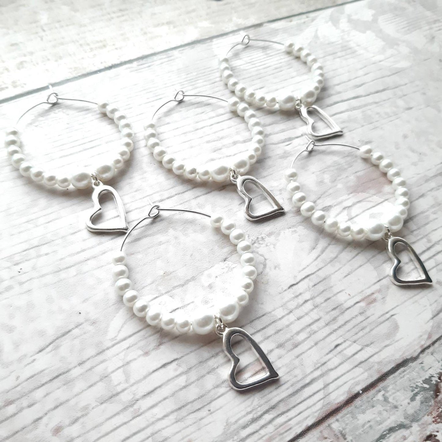 Heart wine glass charm, party bag filler, hen party keepsake, dinner party accessory, birthday grt together, glass decoration