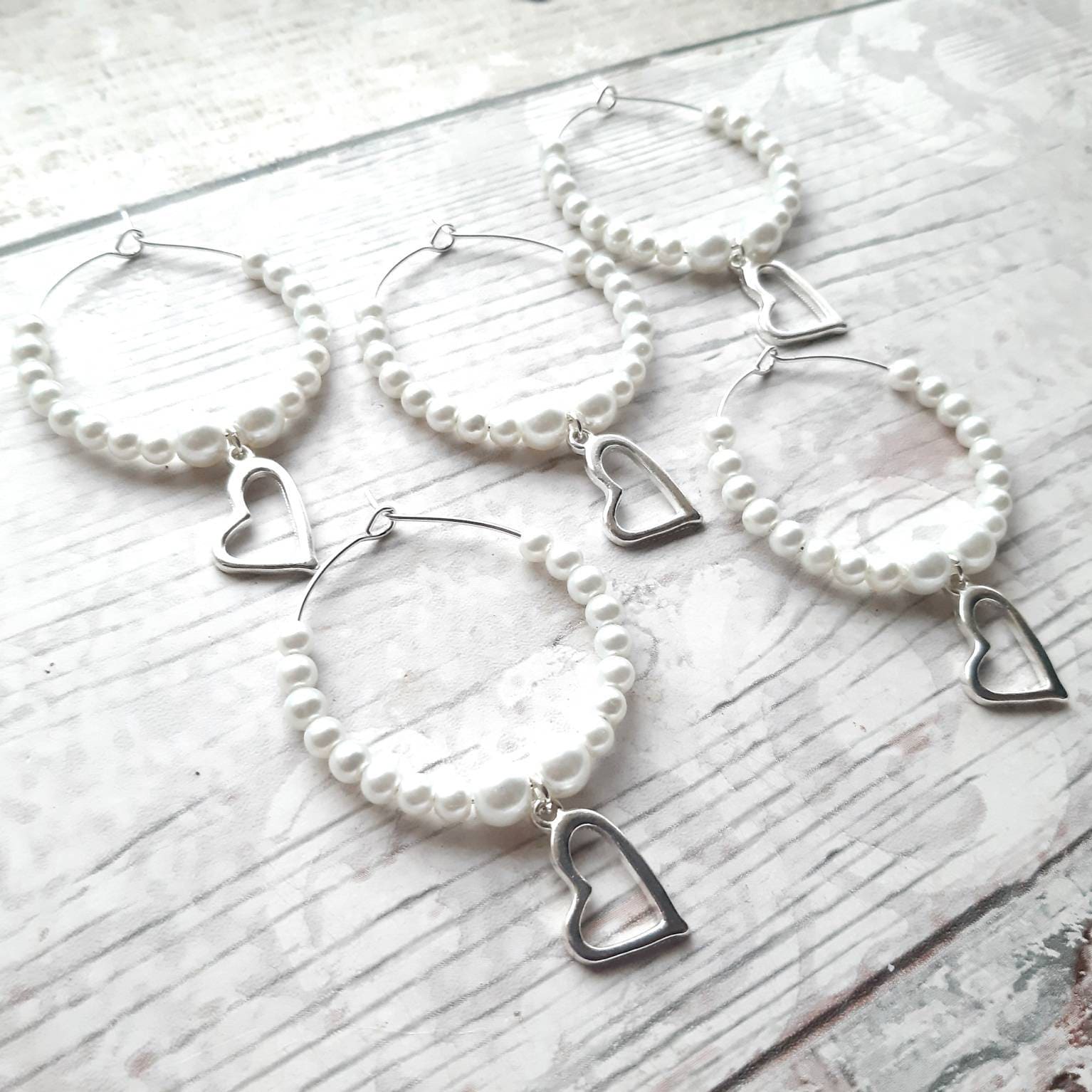 Heart wine glass charm, party bag filler, hen party keepsake, dinner party accessory, birthday grt together, glass decoration