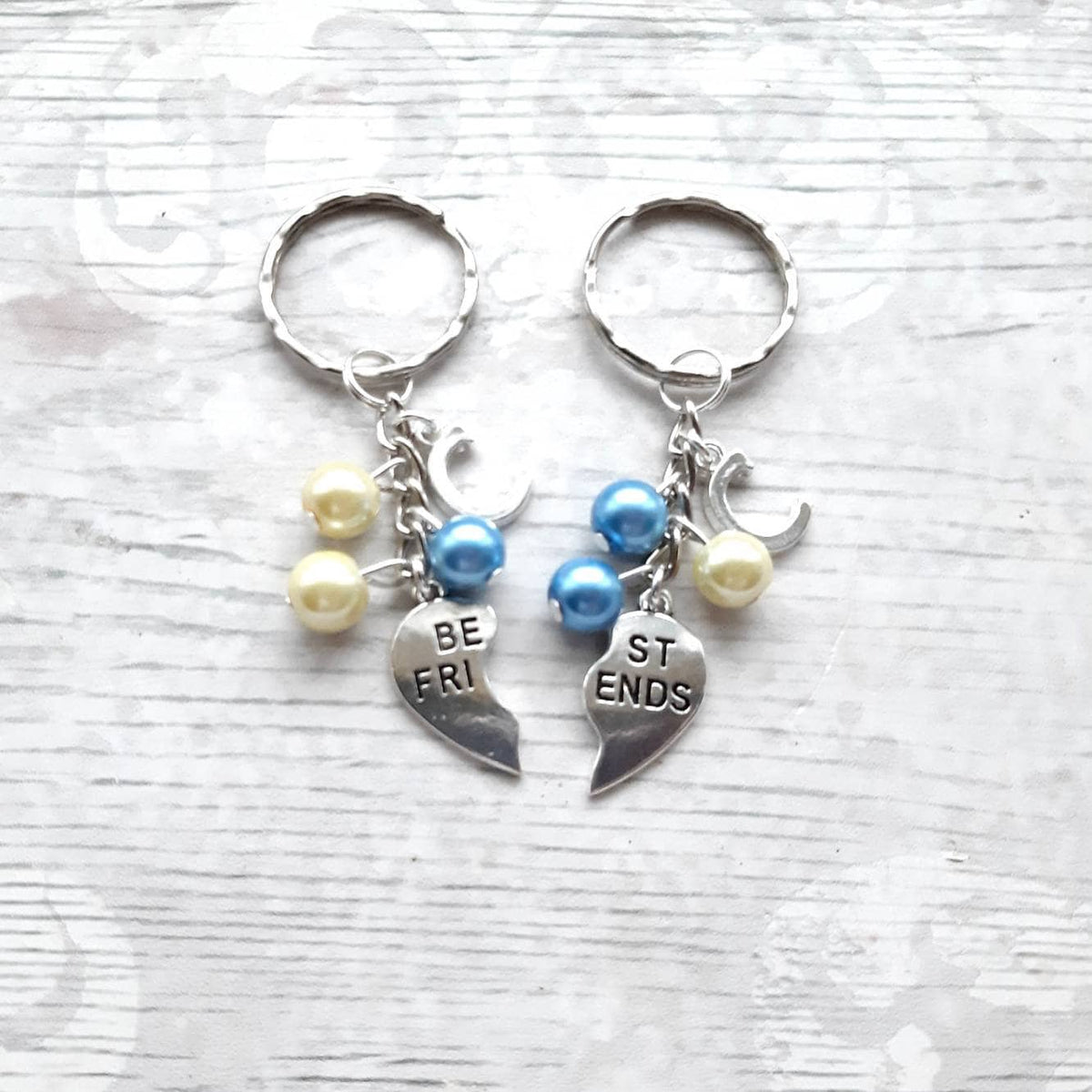 Personalised Best friend keyrings, BFF keychain, friends forever bagcharm, matching keyrings, partners in crime keyring, gifts for friends