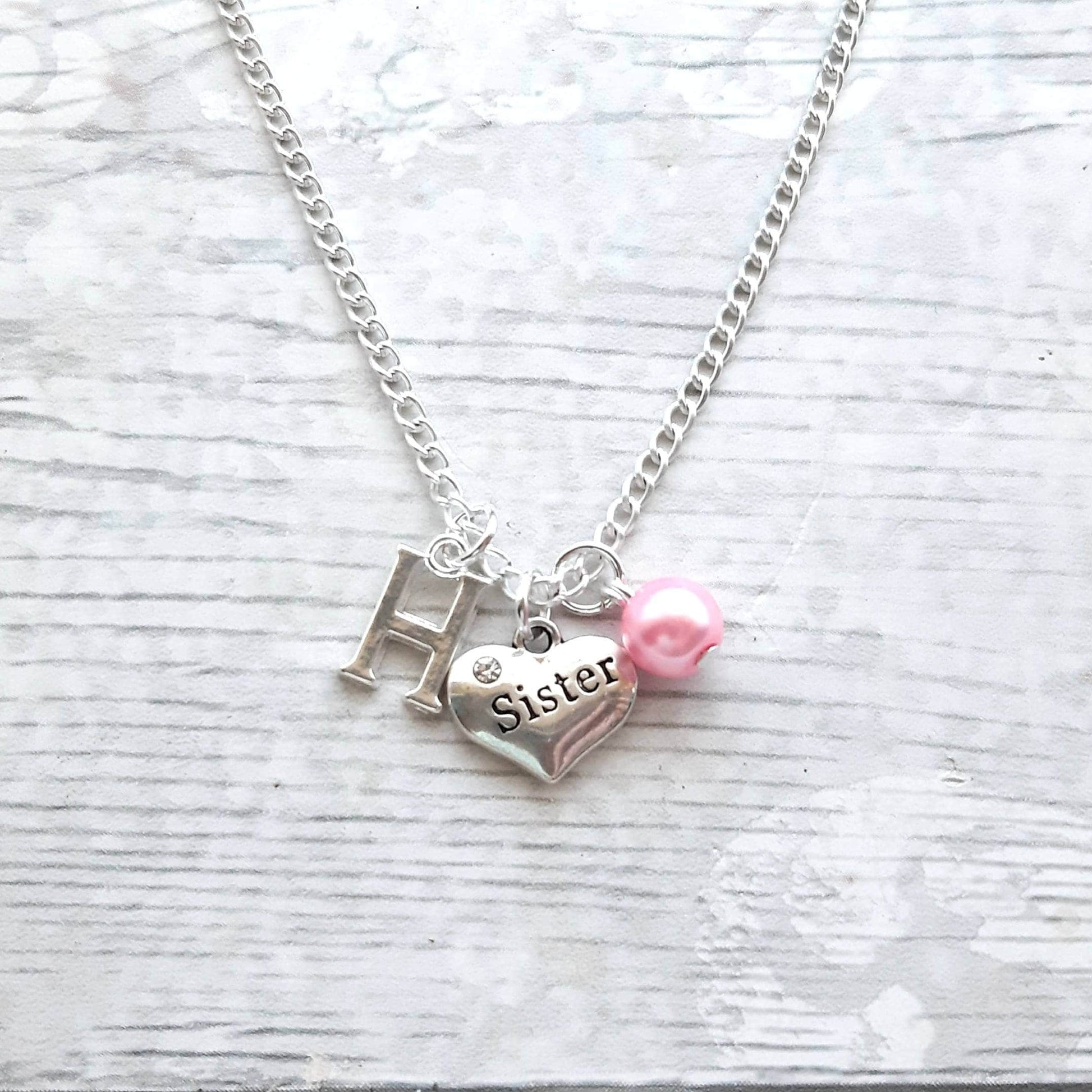 sister necklace, initial necklace, best friend jewellery, gift for sister, big sister present, friendship jewelry, sibling gift