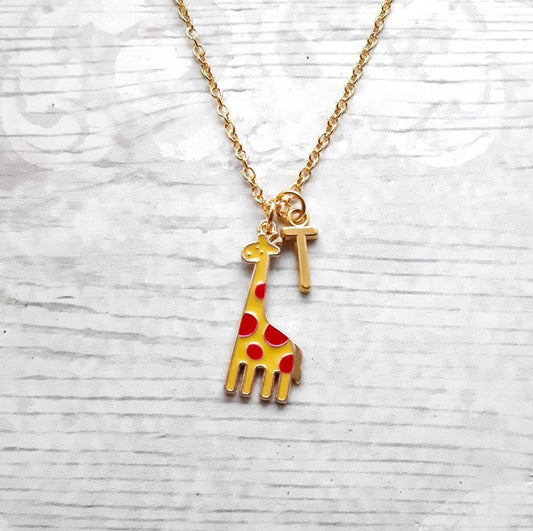 Giraffe necklace, zoo wildlife jewellery, animal love present, gifts for kids, mothers day present, safari keepsake