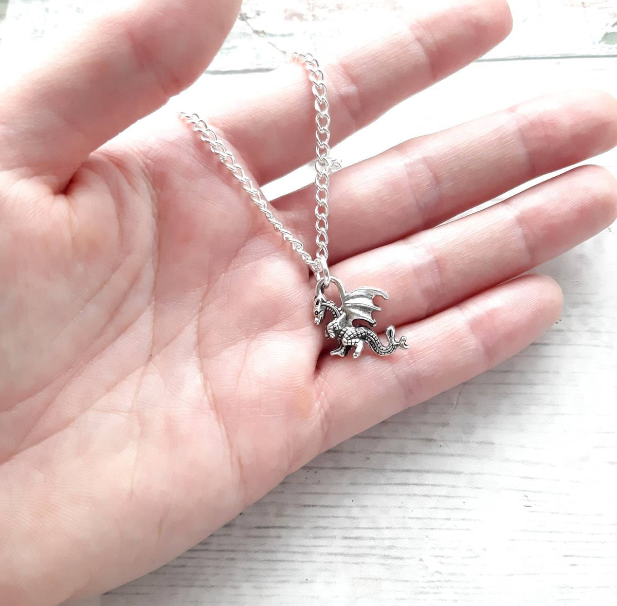 Dragon necklace, fantasy jewellery, initial necklace, medievial jewelry, dragon lover, viking necklace, gothic present, Celtic gift