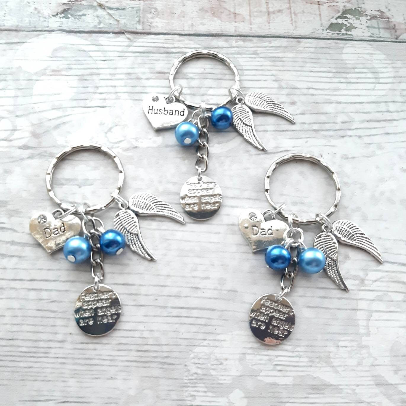 lost loved one memorial, angel wing keyring, guardian angel keychain, feathers appear when angels are near bagcharm, baby loss keepsake