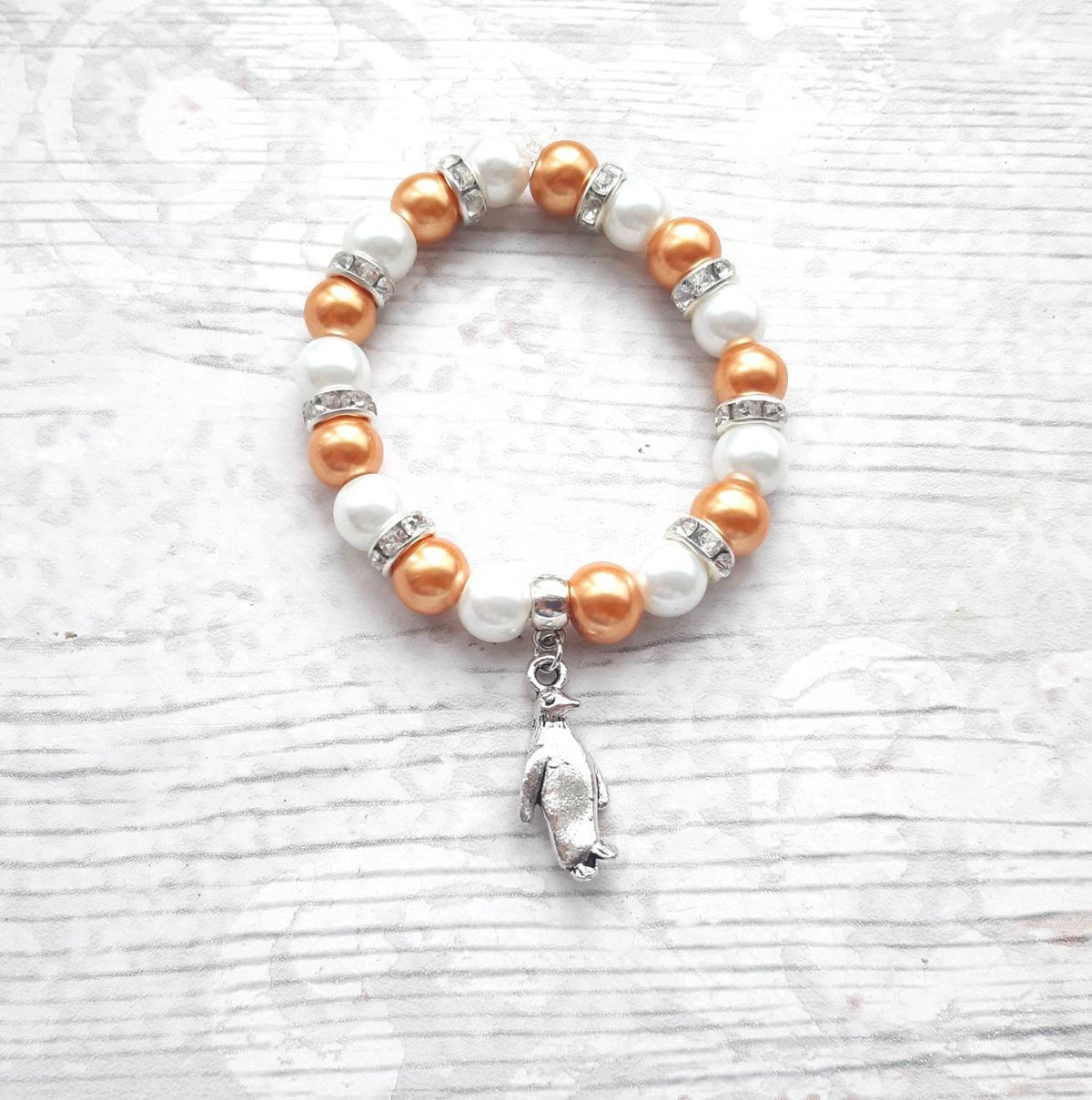 penguin bracelet, penguin jewellery, nautical jewelry, ocean lover gift, animal fan present, gifts for girl