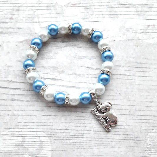 Koala bear bracelet, animal lover gift, Australia jewellery, Australian present, gift for her
