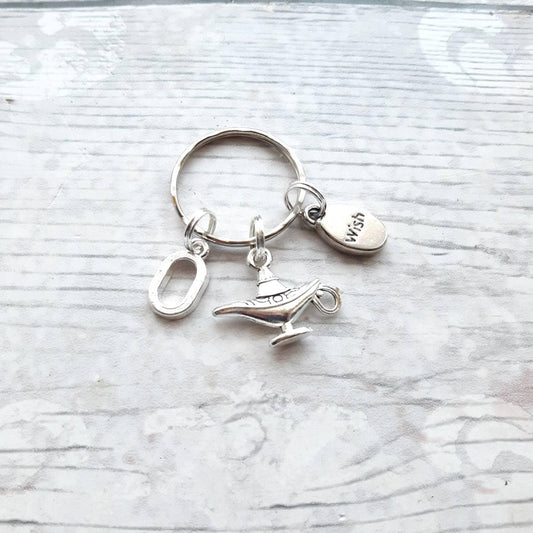 Magic lamp keyring, genie wish keychain, fairytale gift, make a wish present