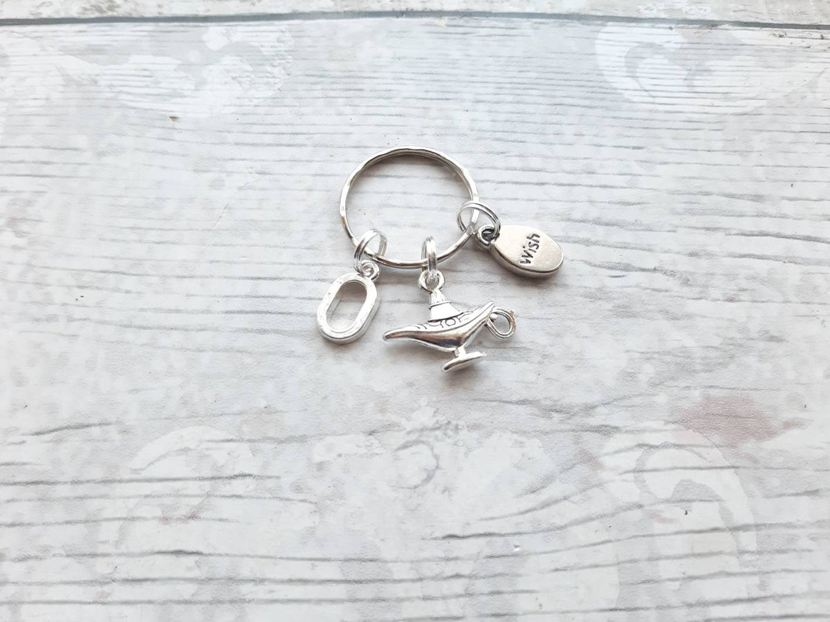 Magic lamp keyring, genie wish keychain, fairytale gift, make a wish present