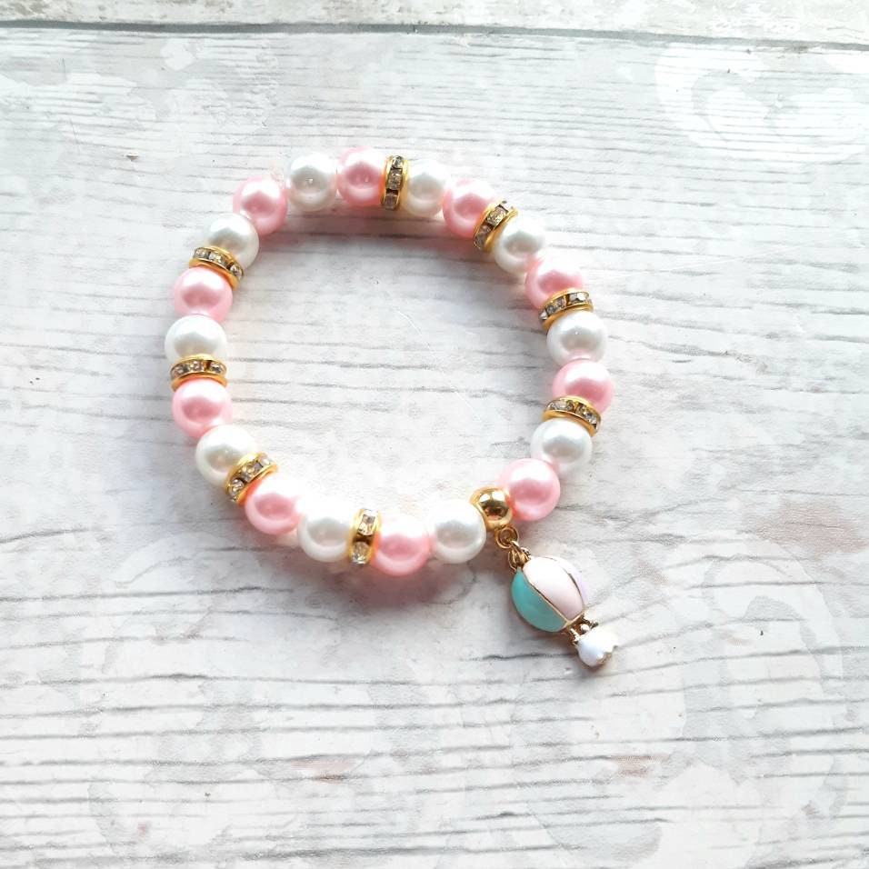 Hot air balloon bracelet, adventurer jewellery, travelling gift, transport jewelry