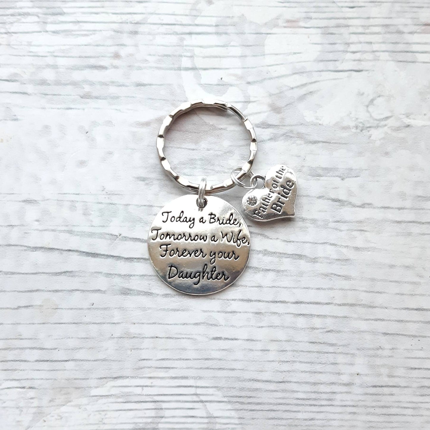 Father of the bride keyring, dad keychain, daddy keepsake, wedding favour, dad daughter thankyou gift, today a bride keyring