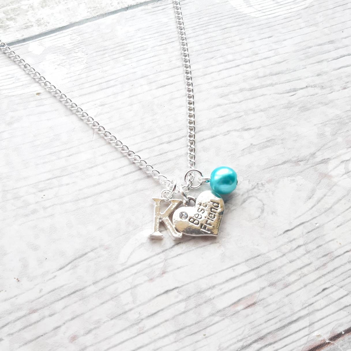 Best friend necklace, initial necklace, bff jewellery, gift for sister, friendship present, friendship jewelry, partners in crime