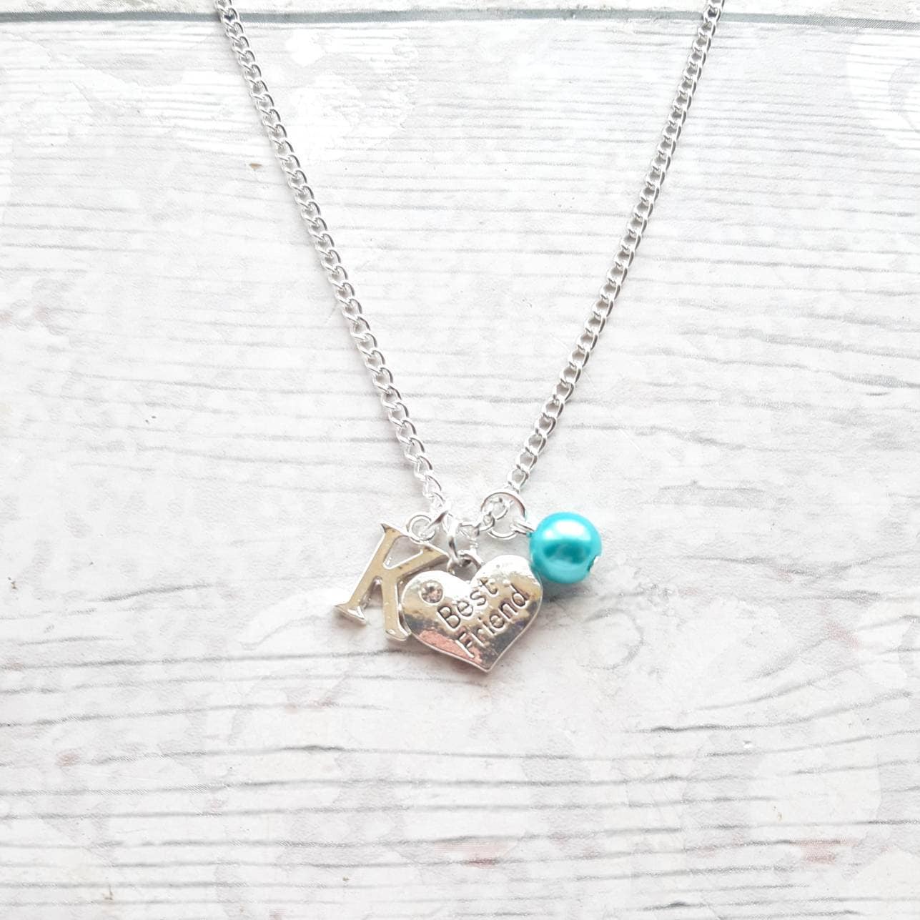 Best friend necklace, initial necklace, bff jewellery, gift for sister, friendship present, friendship jewelry, partners in crime