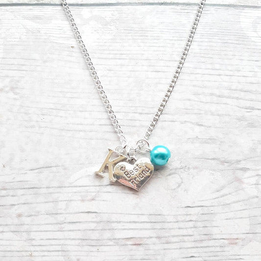 Best friend necklace, initial necklace, bff jewellery, gift for sister, friendship present, friendship jewelry, partners in crime