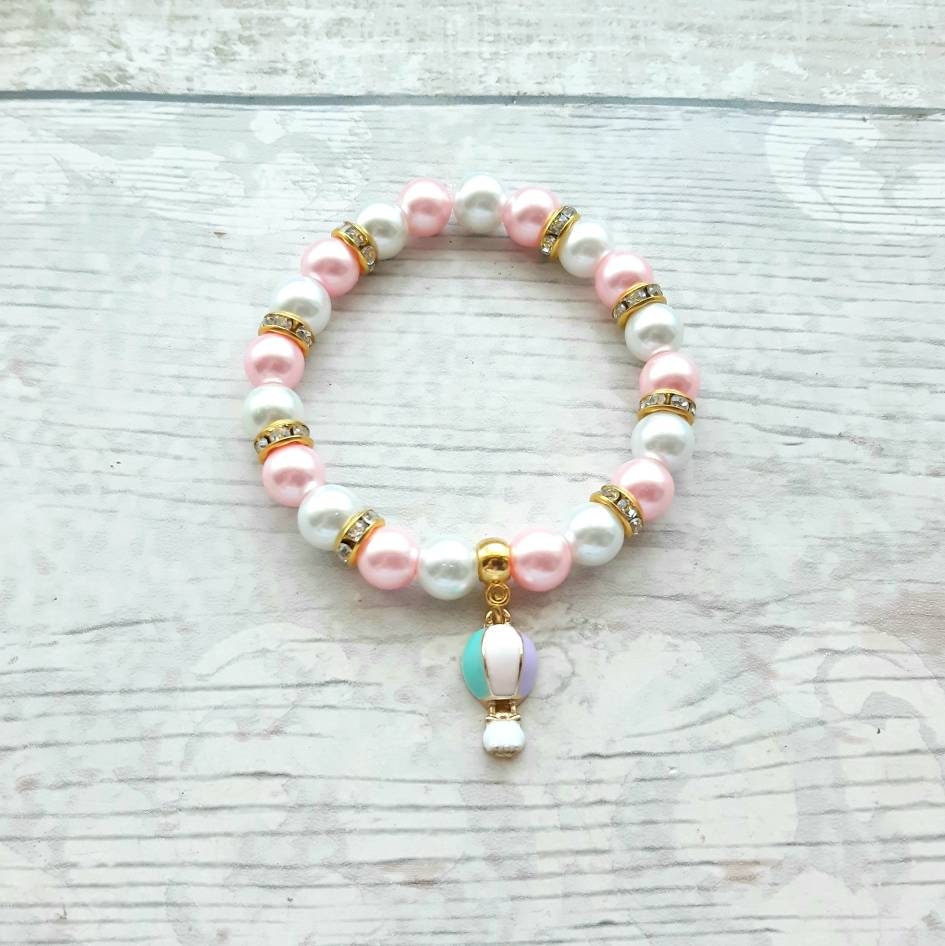 Hot air balloon bracelet, adventurer jewellery, travelling gift, transport jewelry