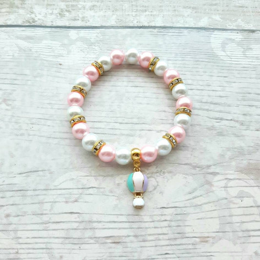 Hot air balloon bracelet, adventurer jewellery, travelling gift, transport jewelry