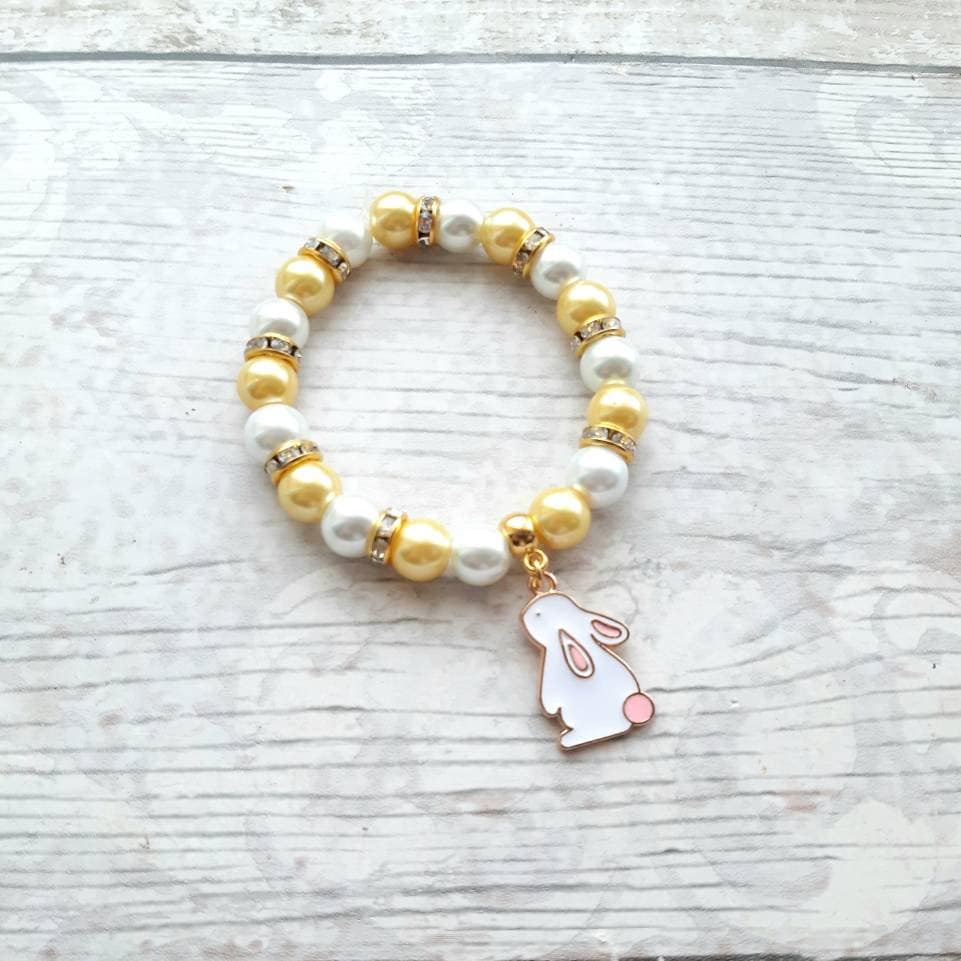 Rabbit bracelet, easter jewellery, bunny bracelet, easter bunny gift, animal lover present, gifts for girls