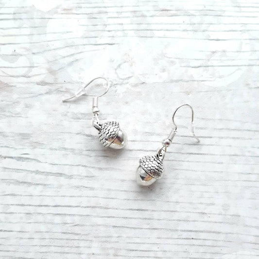 Acorn earrings, autumn jewellery, woodland forest jewelry, nature earrings, fall gifts, quirky present