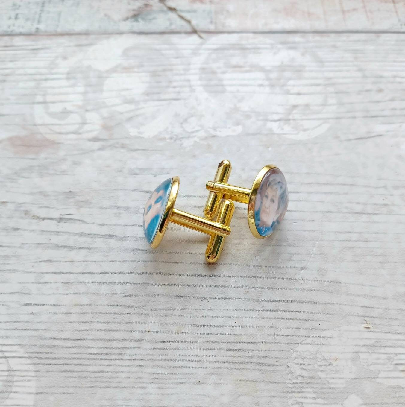 Photo cufflinks, groom keepsake, wedding keepsake, memorial cufflinks, fathers day gift, father of the bride present, picture cufflink