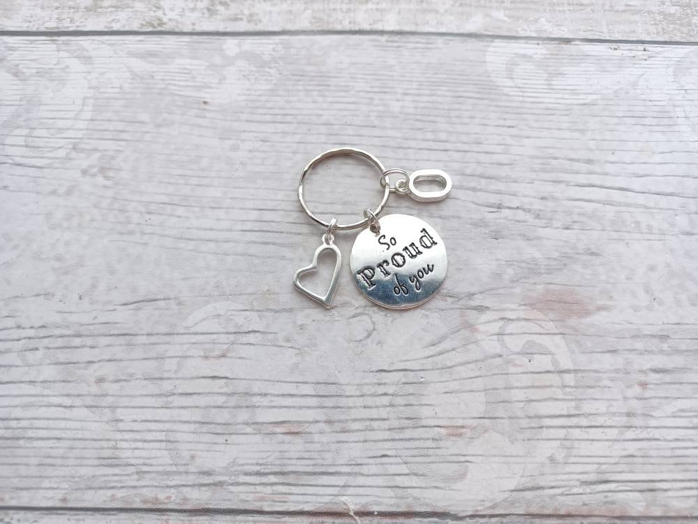 So proud of you keyring, leavers bagcharm, personalised present, gift for graduate, class of 2023, new job, exam results, driving test