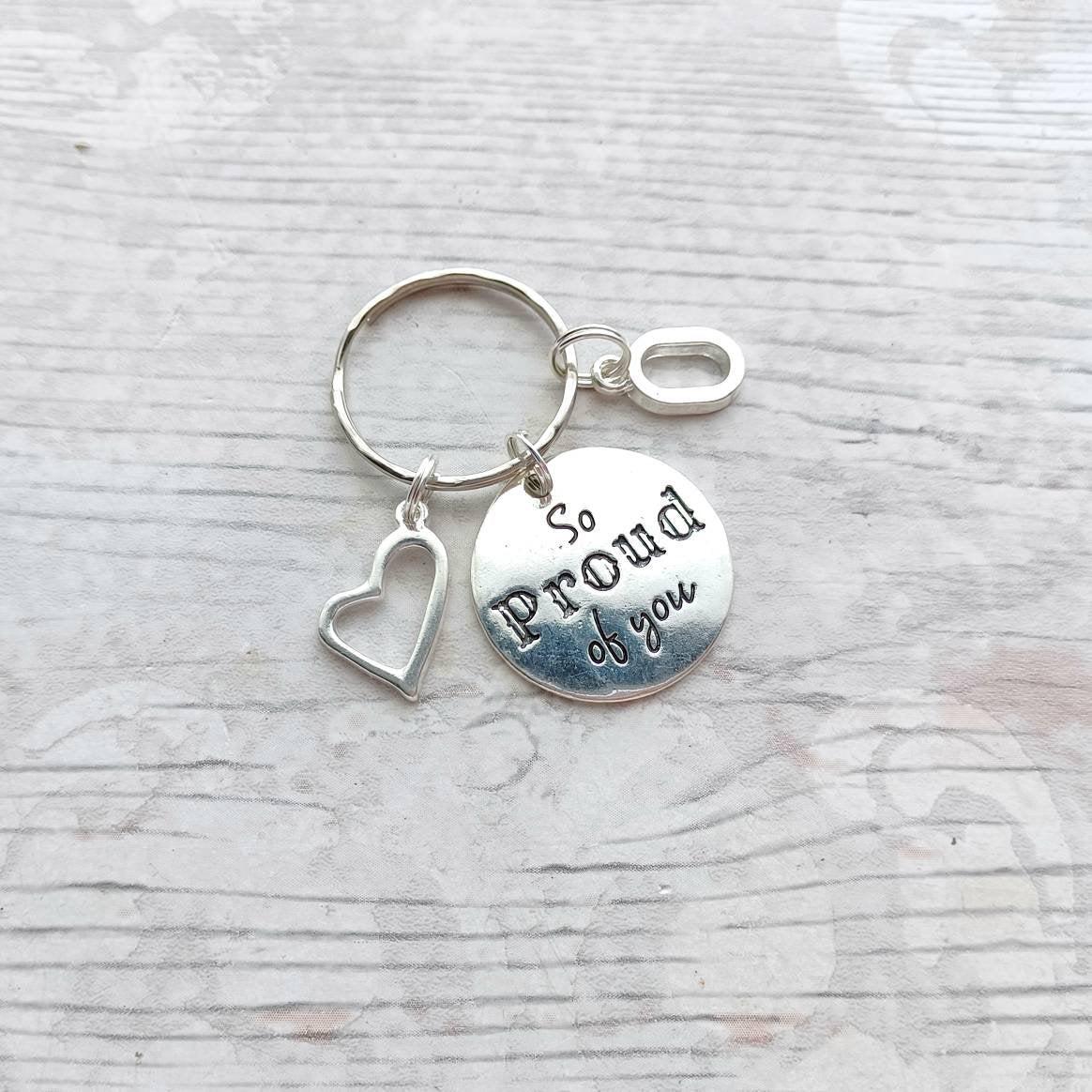 So proud of you keyring, leavers bagcharm, personalised present, gift for graduate, class of 2023, new job, exam results, driving test