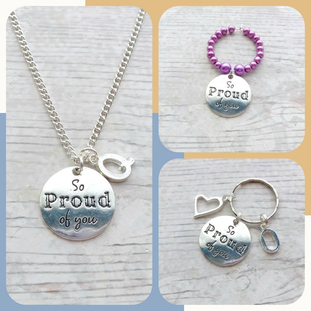 So proud of you keyring, leavers bagcharm, personalised present, gift for graduate, class of 2023, new job, exam results, driving test