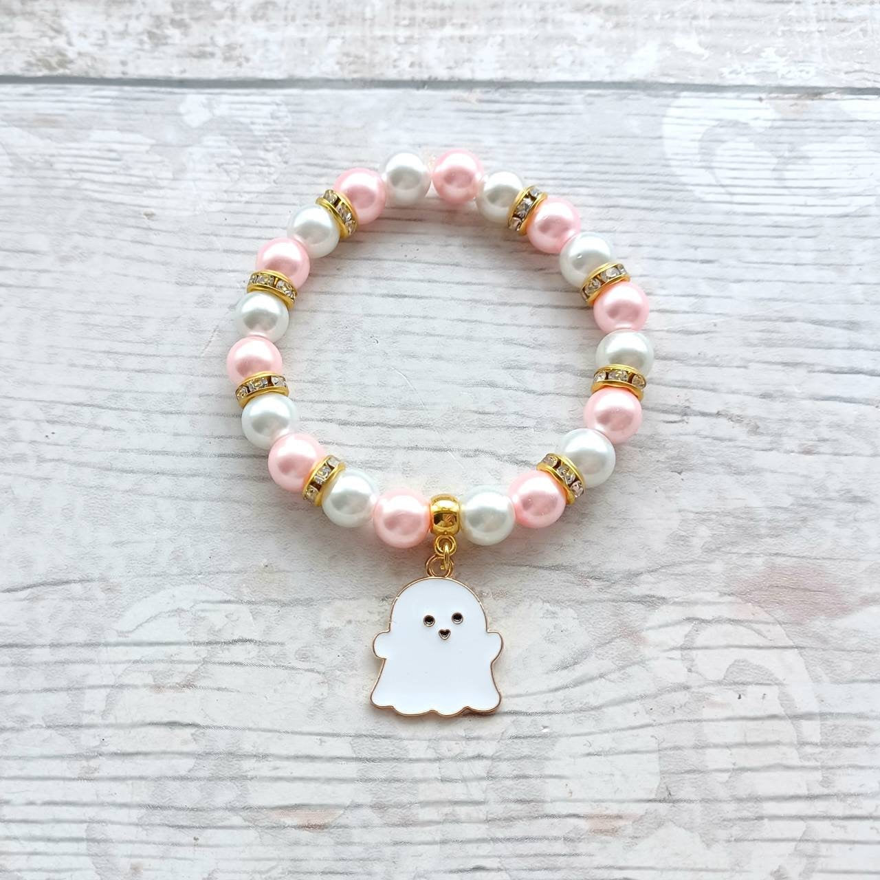 Ghost bracelet, spooky ghostie jewellery, Halloween gift, haunted ghoul, boo bracelet, halloween party present