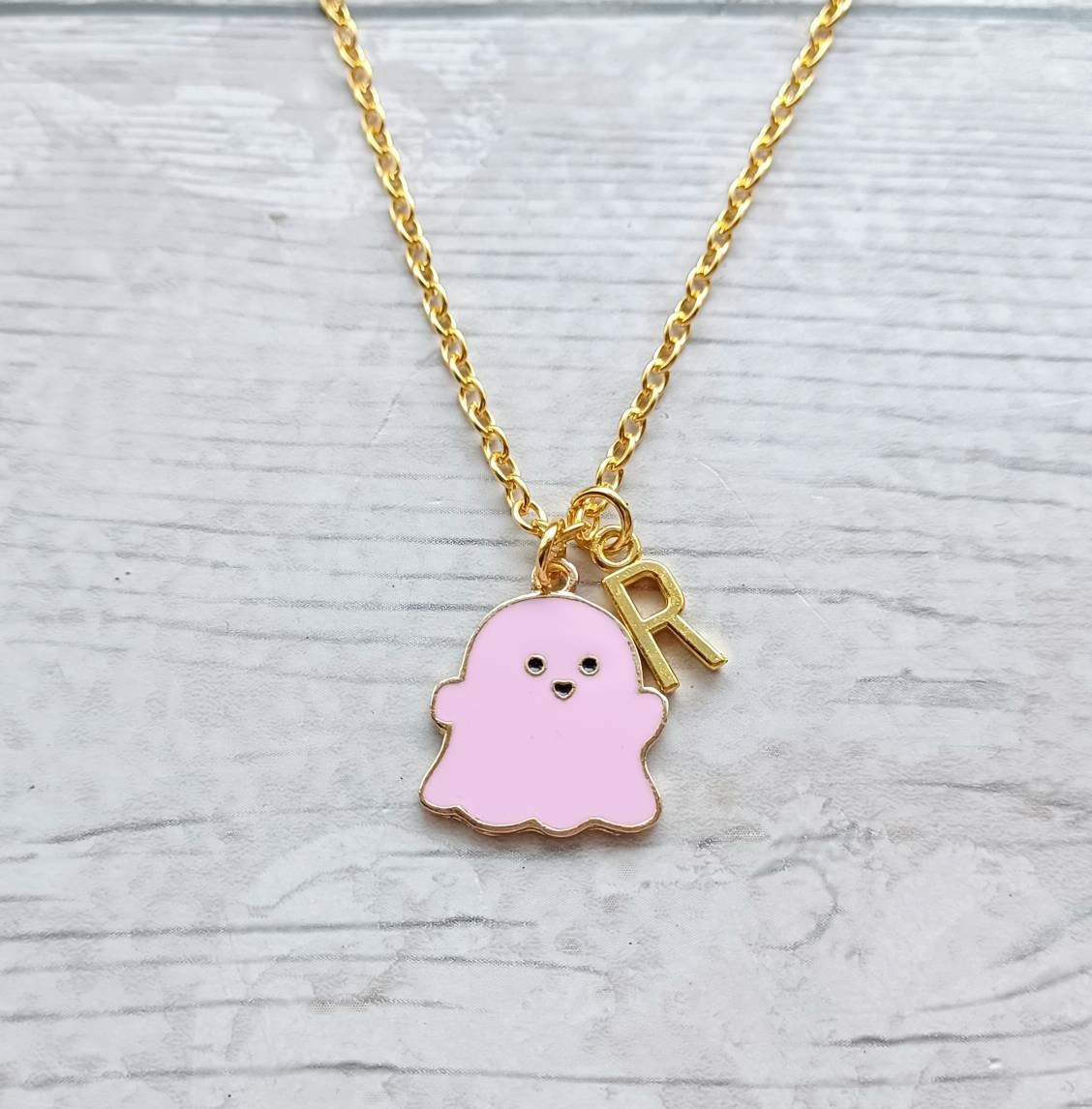 Ghost necklace, cute Halloween jewellery, spooky ghostie, ghoul gift, alternative treat