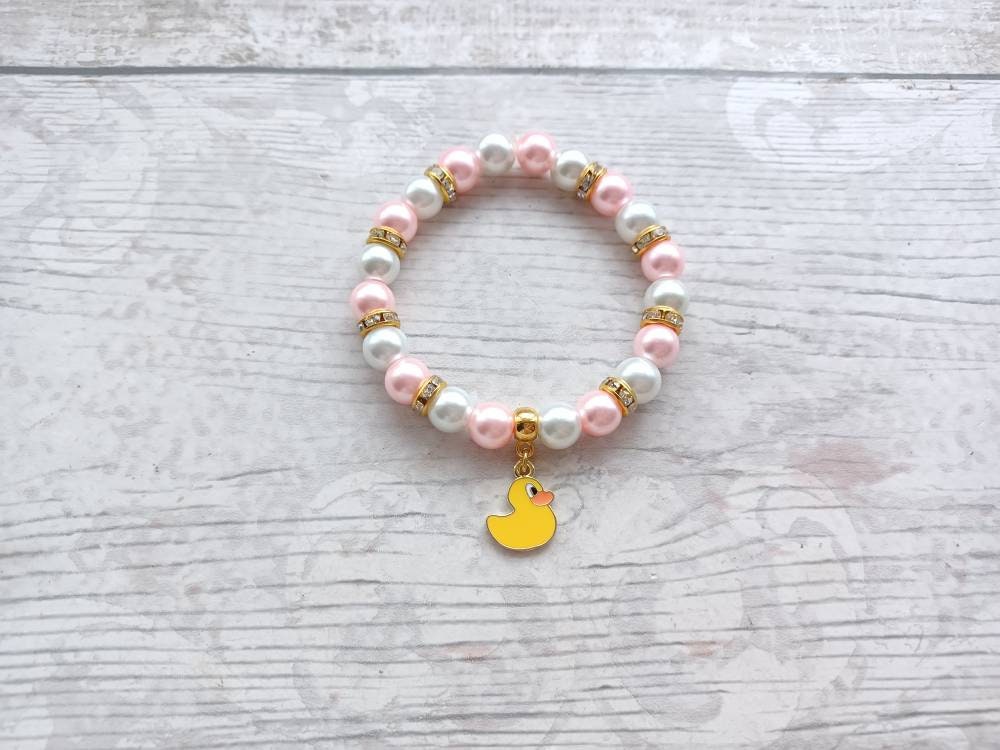 Duck bracelet, rubber duckie jewellery, bird lover gift, Cute quirky present, gifts for her