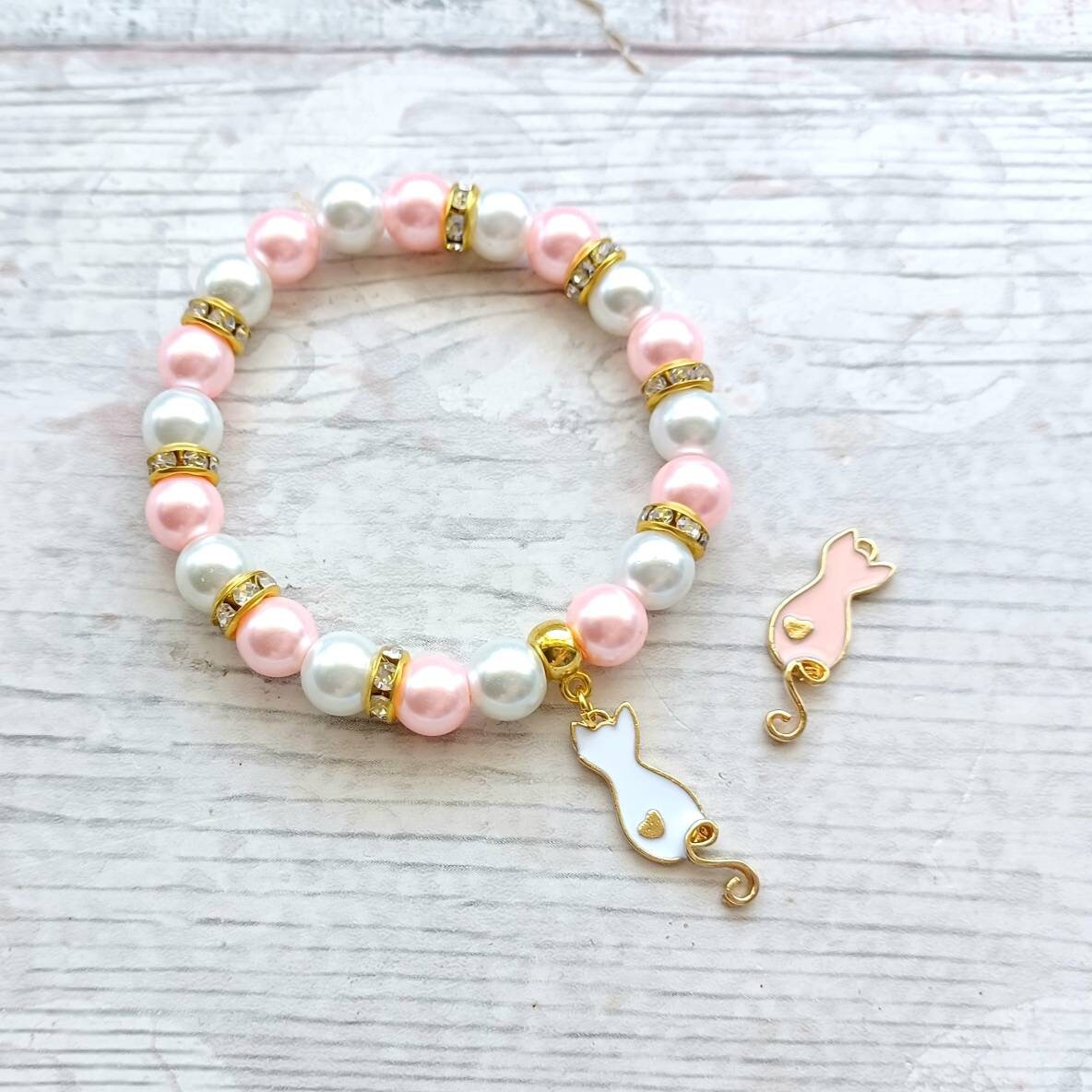 Cat bracelet, feline jewellery, furry animal lover, crazy cat lady gift, present for fur baby mum