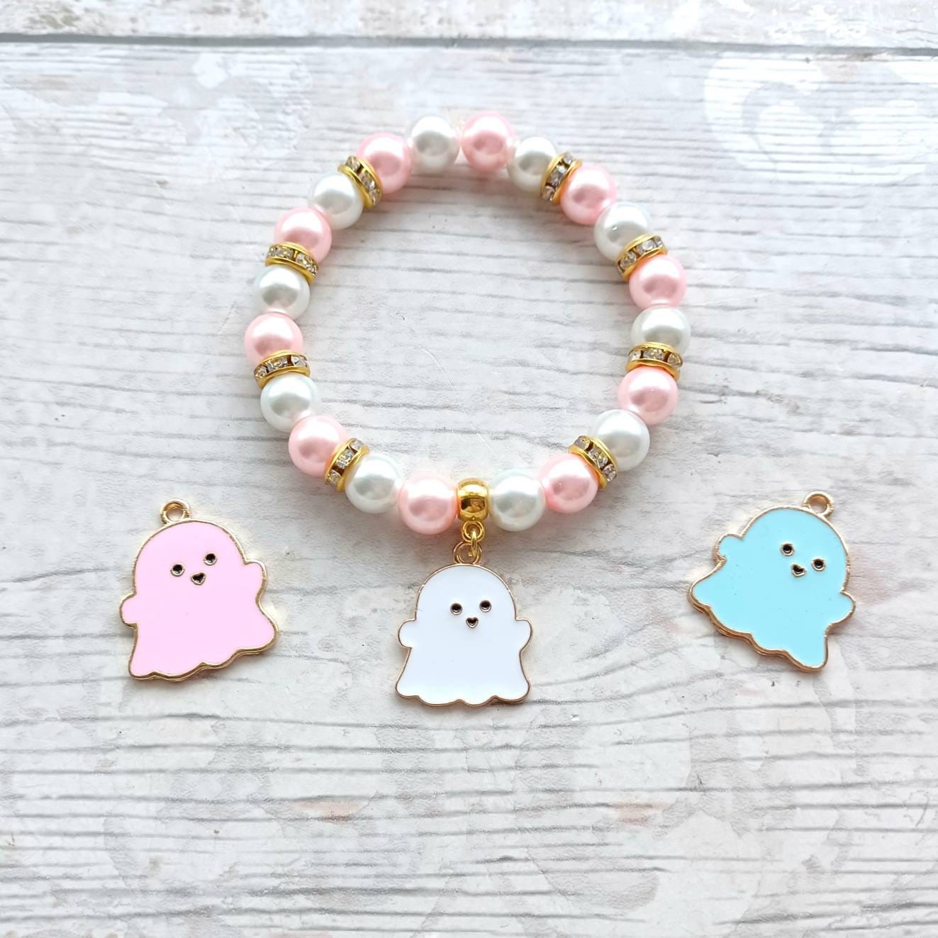 Ghost bracelet, spooky ghostie jewellery, Halloween gift, haunted ghoul, boo bracelet, halloween party present