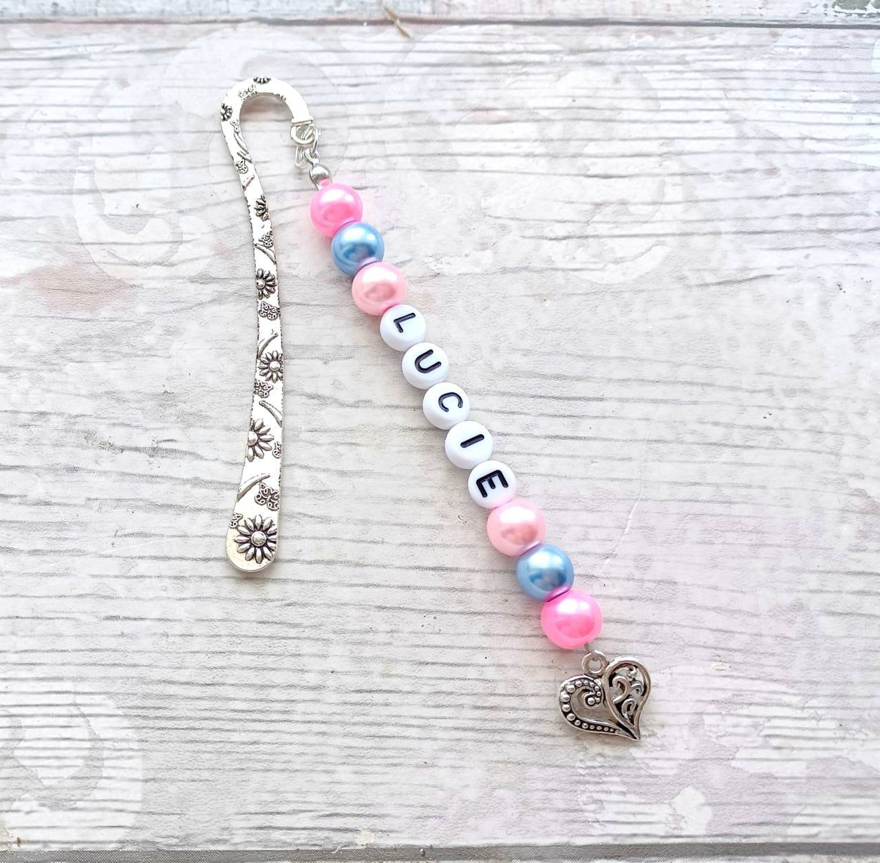 Heart bookmark, personalised name bookmark, custom bookworm present, named page marker, teacher thankyou gift, reader gift