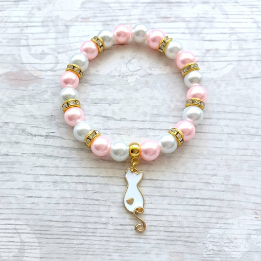 Cat bracelet, feline jewellery, furry animal lover, crazy cat lady gift, present for fur baby mum