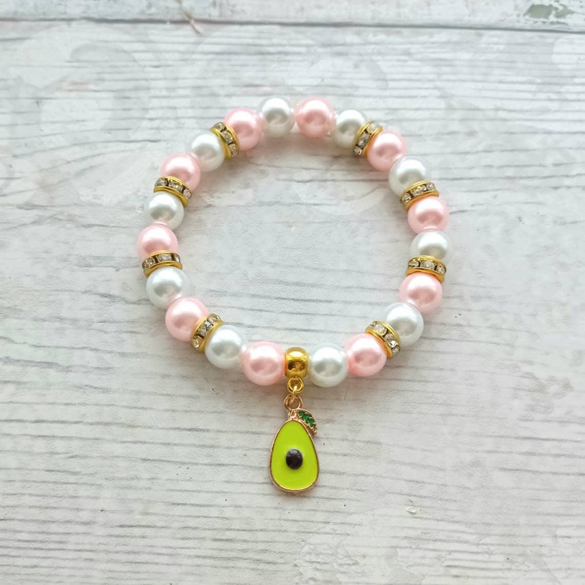 Avocado bracelet, fruit jewellery, food lover, gift for vegan, present for friend