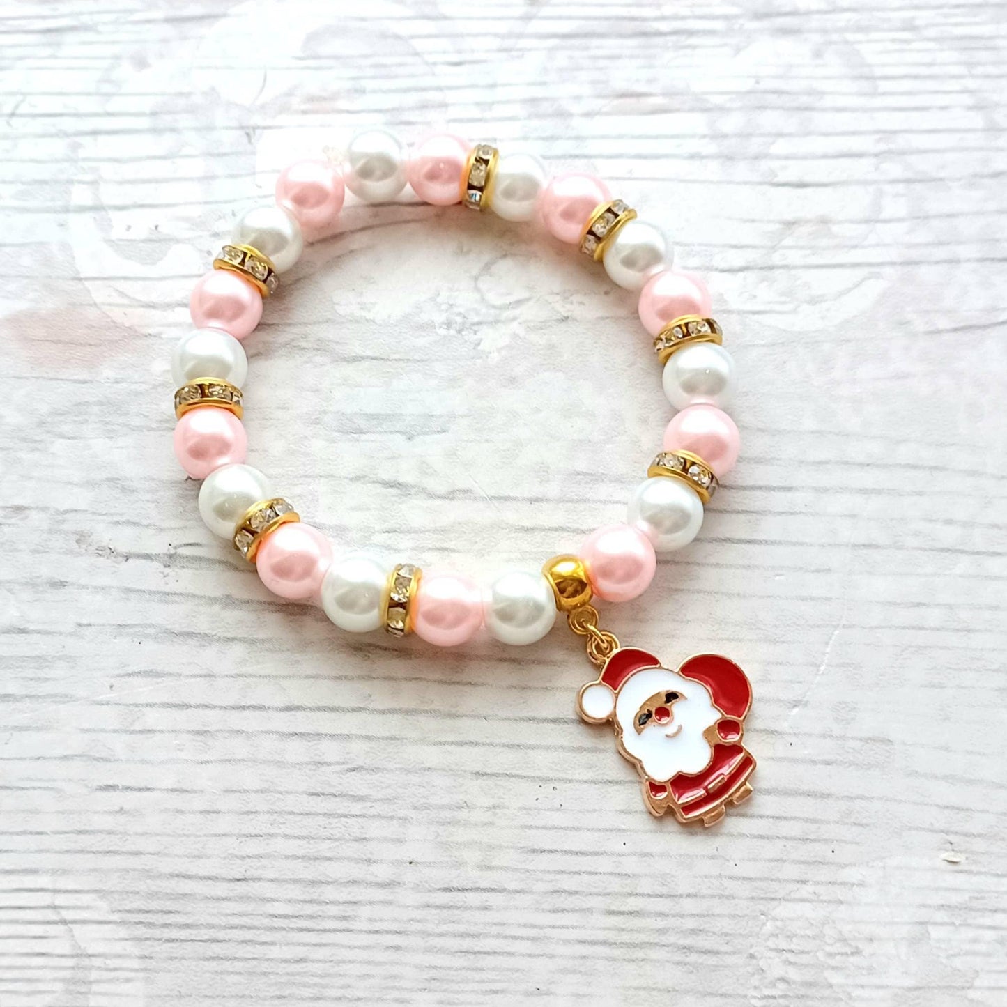 Santa claus bracelet, father Christmas bracelet, festive Xmas jewellery, stocking filler, Christmas eve box stuffer