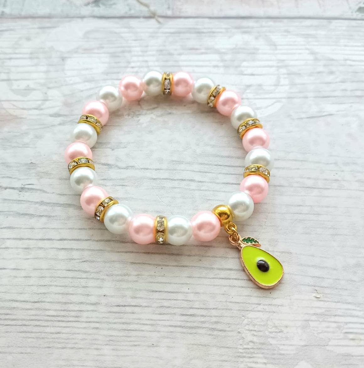 Avocado bracelet, fruit jewellery, food lover, gift for vegan, present for friend