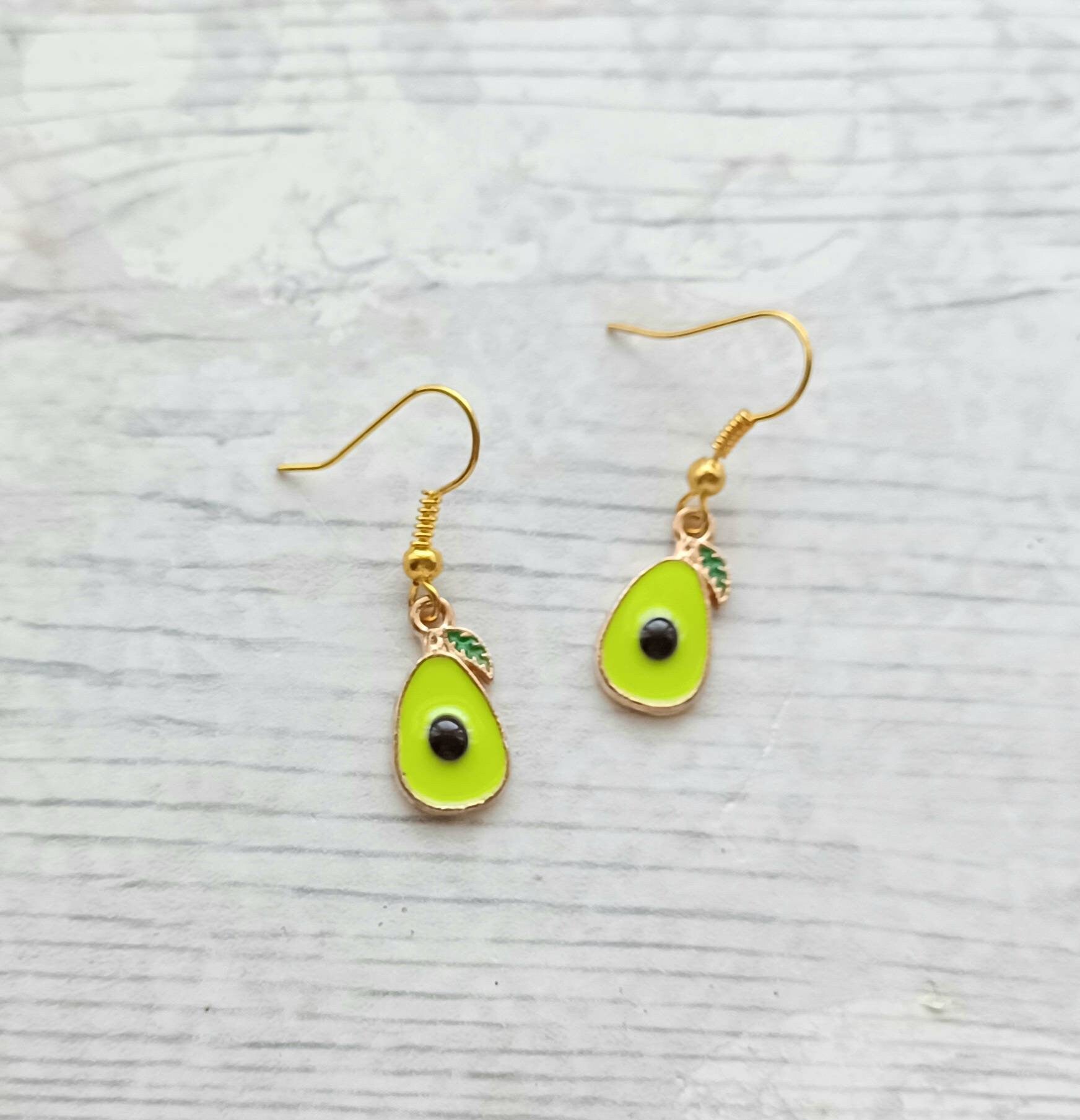Avocado earrings, food lover gift, fruit jewellery, gift for vegan, friendship jewellery, Boho present