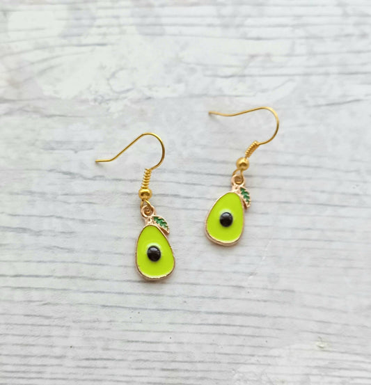 Avocado earrings, food lover gift, fruit jewellery, gift for vegan, friendship jewellery, Boho present