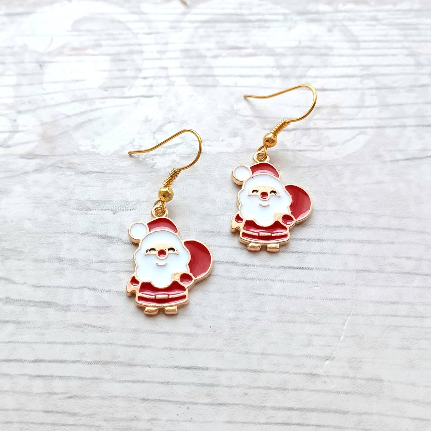 Santa claus earrings, father Christmas earrings, festive Xmas jewellery, stocking filler, secret santa present, gifts for kids