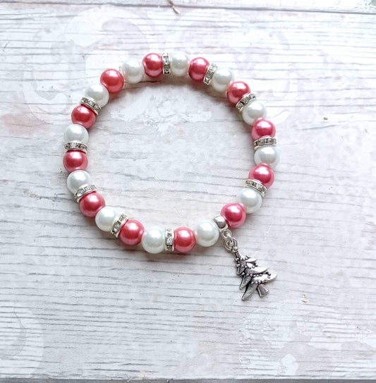 Christmas tree bracelet, festive Xmas jewellery, stocking filler, Christmas eve box stuffer