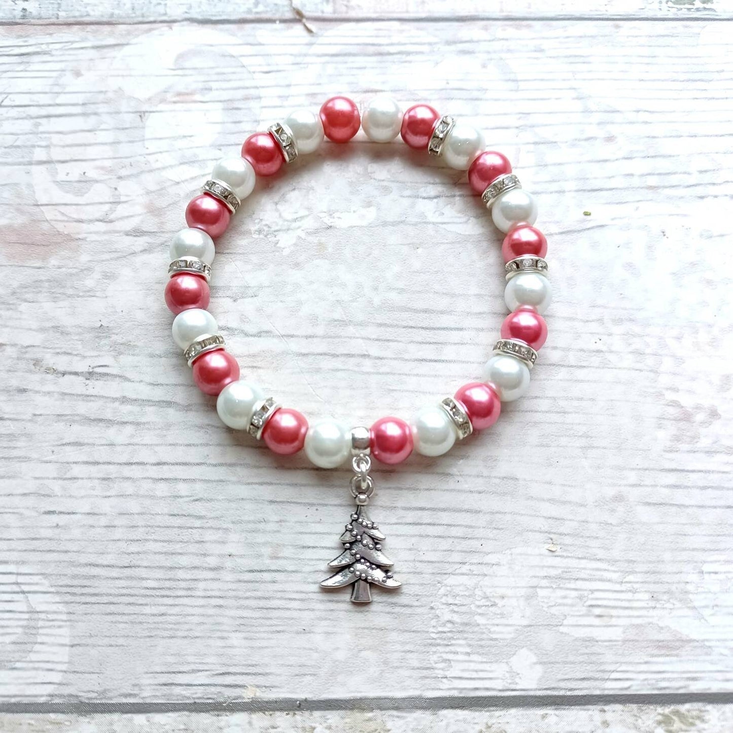 Christmas tree bracelet, festive Xmas jewellery, stocking filler, Christmas eve box stuffer