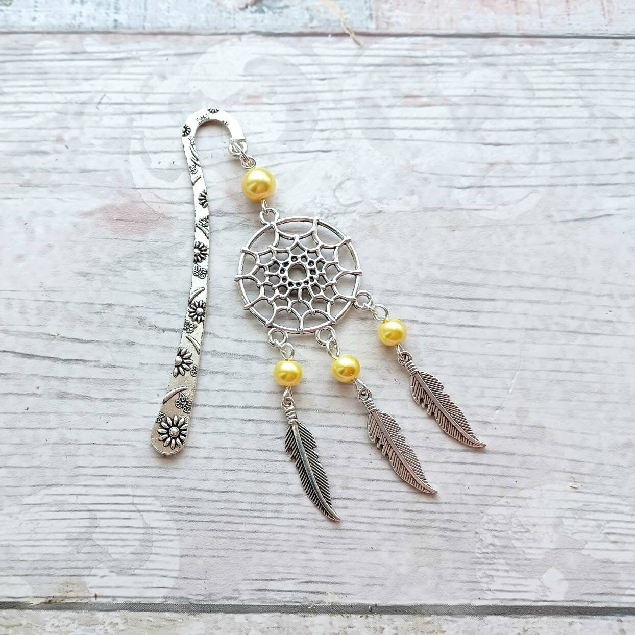 Dreamcatcher bookmark, feather page marker, metal bookmark, book lover gift, bookworm present, planner bookmark, reader gift