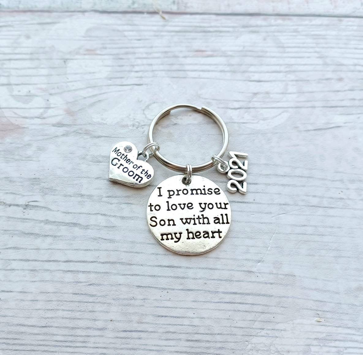 Mother in law keyring, father in law present, mother of the groom gift, father of the groom keychain, wedding momento, dad keepsake