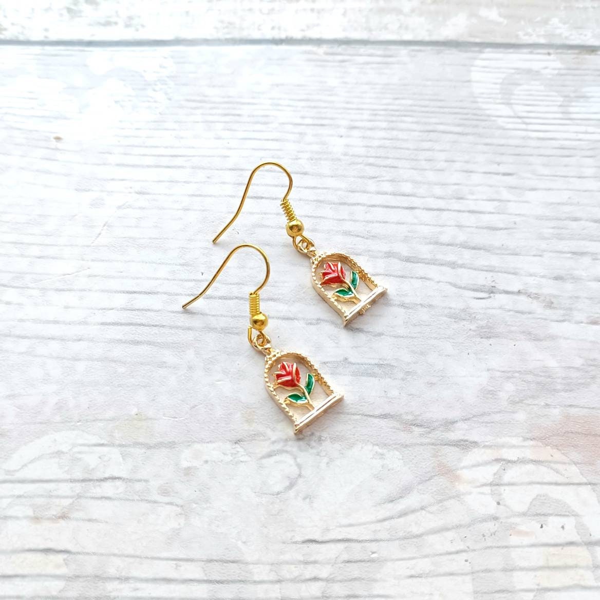 Rose earrings, floral jewellery, flower gift, valentines day jewelry, gift for her, anniversary present