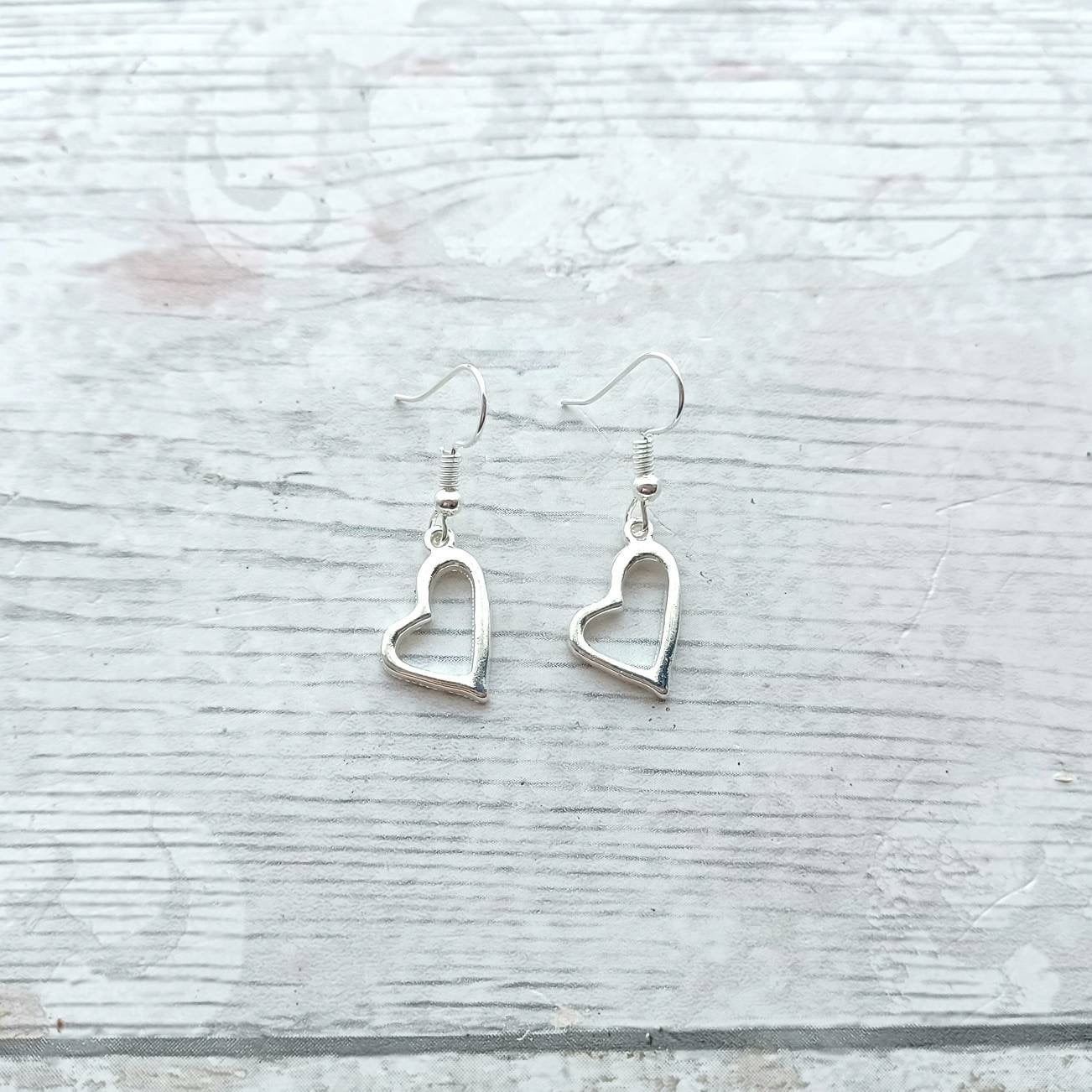 Heart earrings, i love you jewellery, valentines day gift, anniversary present, gift for wife, wedding jewellery, bride earrings