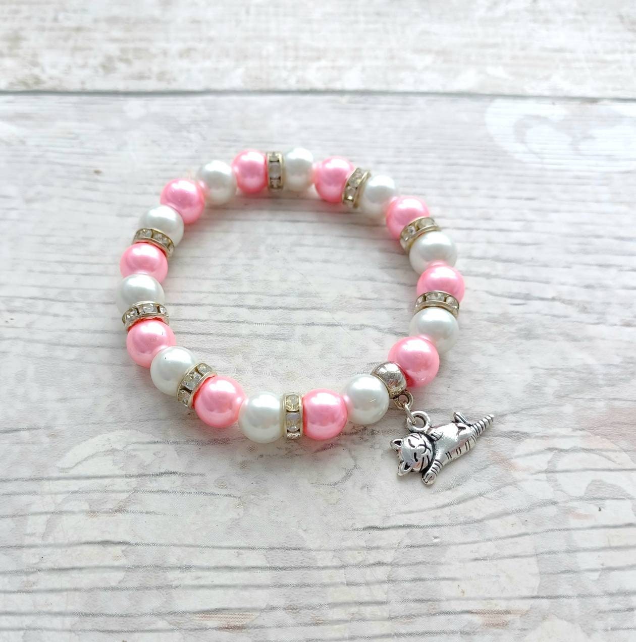 Cat bracelet, feline jewellery, furry animal lover, crazy cat lady gift, present for fur baby mum