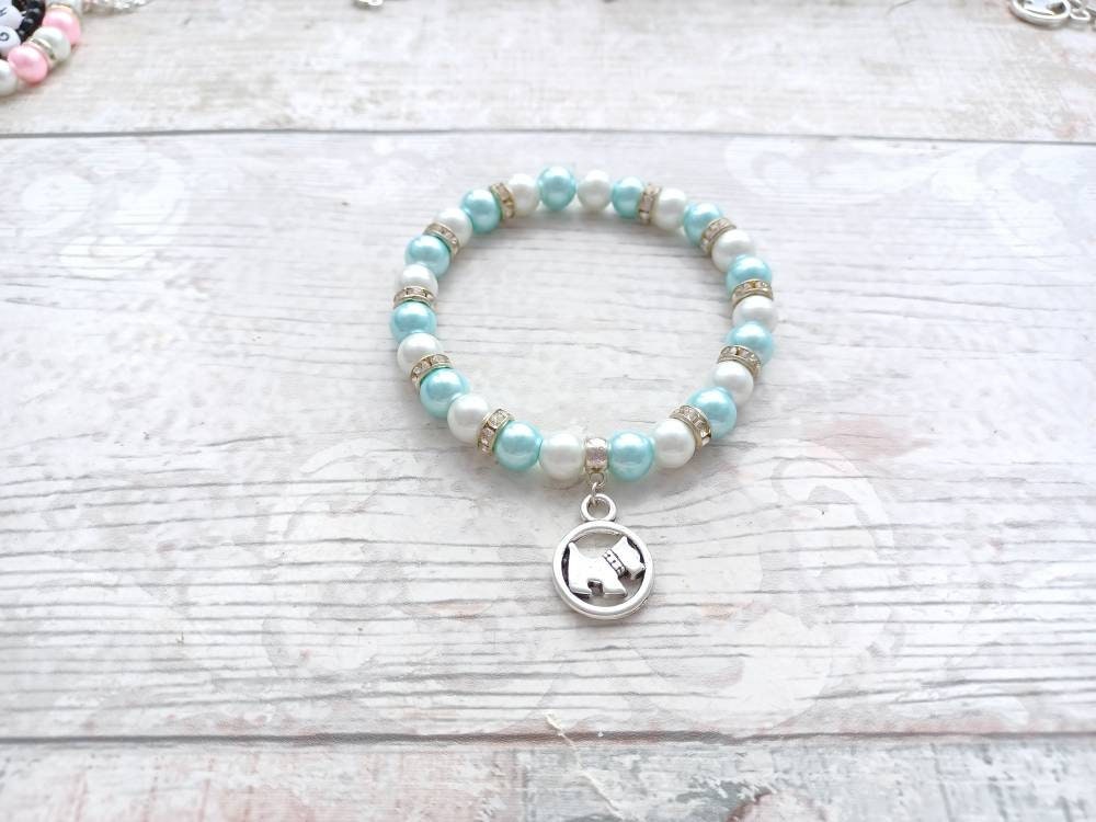 Scottie dog bracelet, scottish terrier jewellery, furry pet lover, gift for doggy mum, memorial present