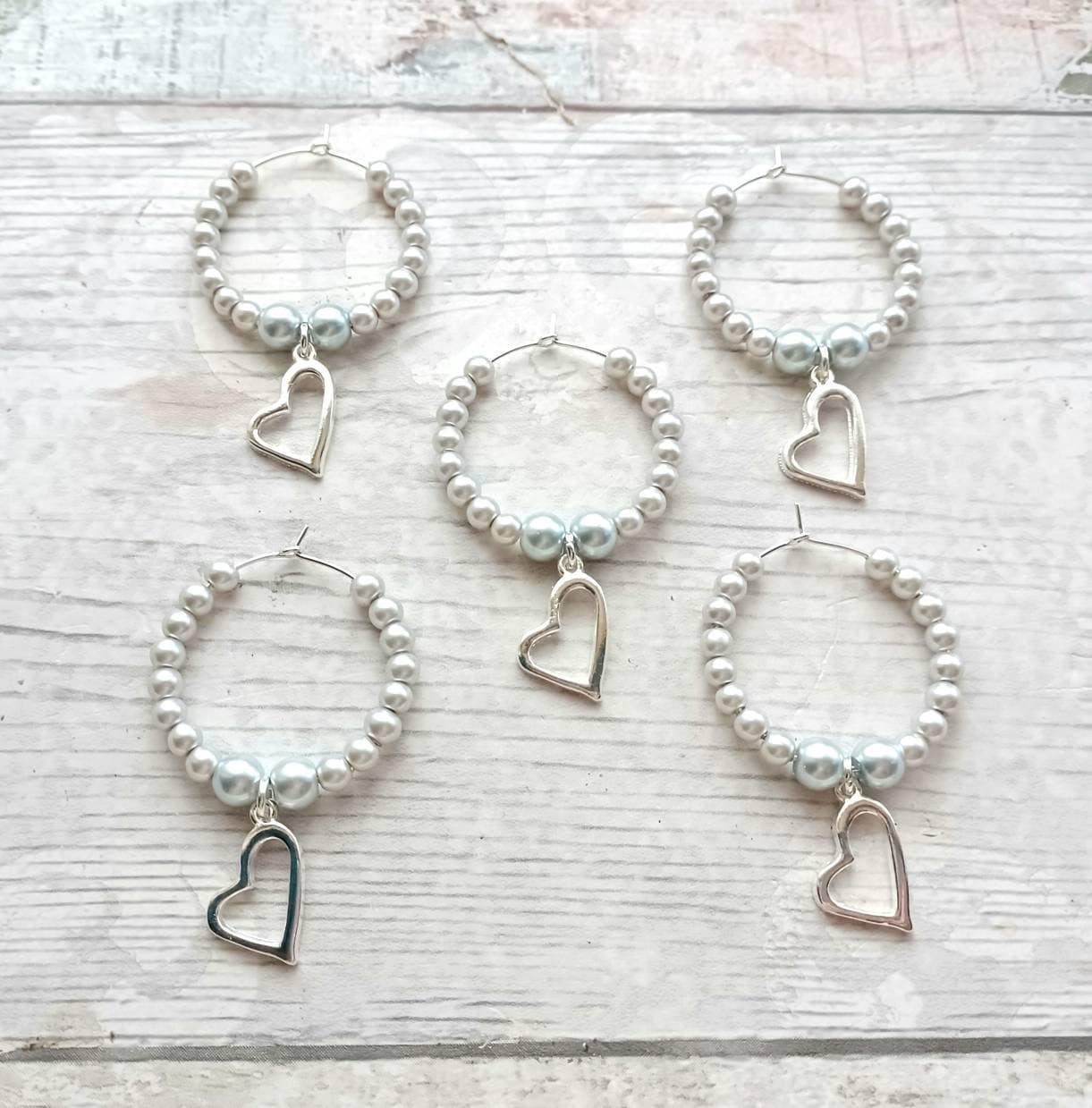 Heart wine glass charm, party bag filler, hen party keepsake, dinner party accessory, birthday grt together, glass decoration