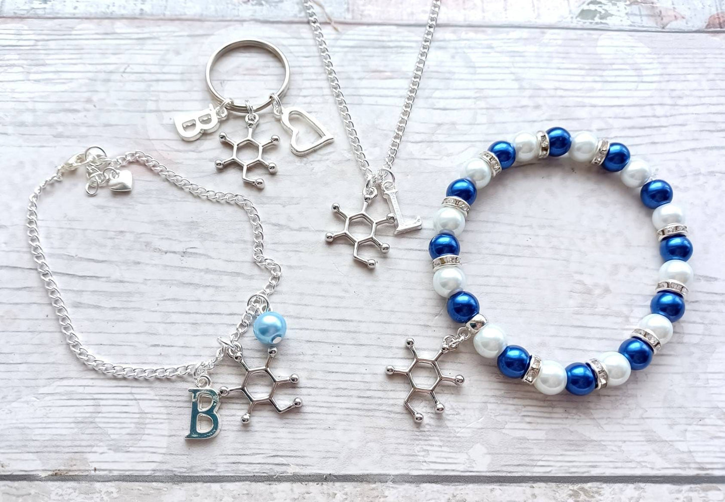 Glucose molecule bracelet, sugar bracelet, Type 1 diabetes awareness jewellery, science present, geeky gift for scientist, diaversary gift