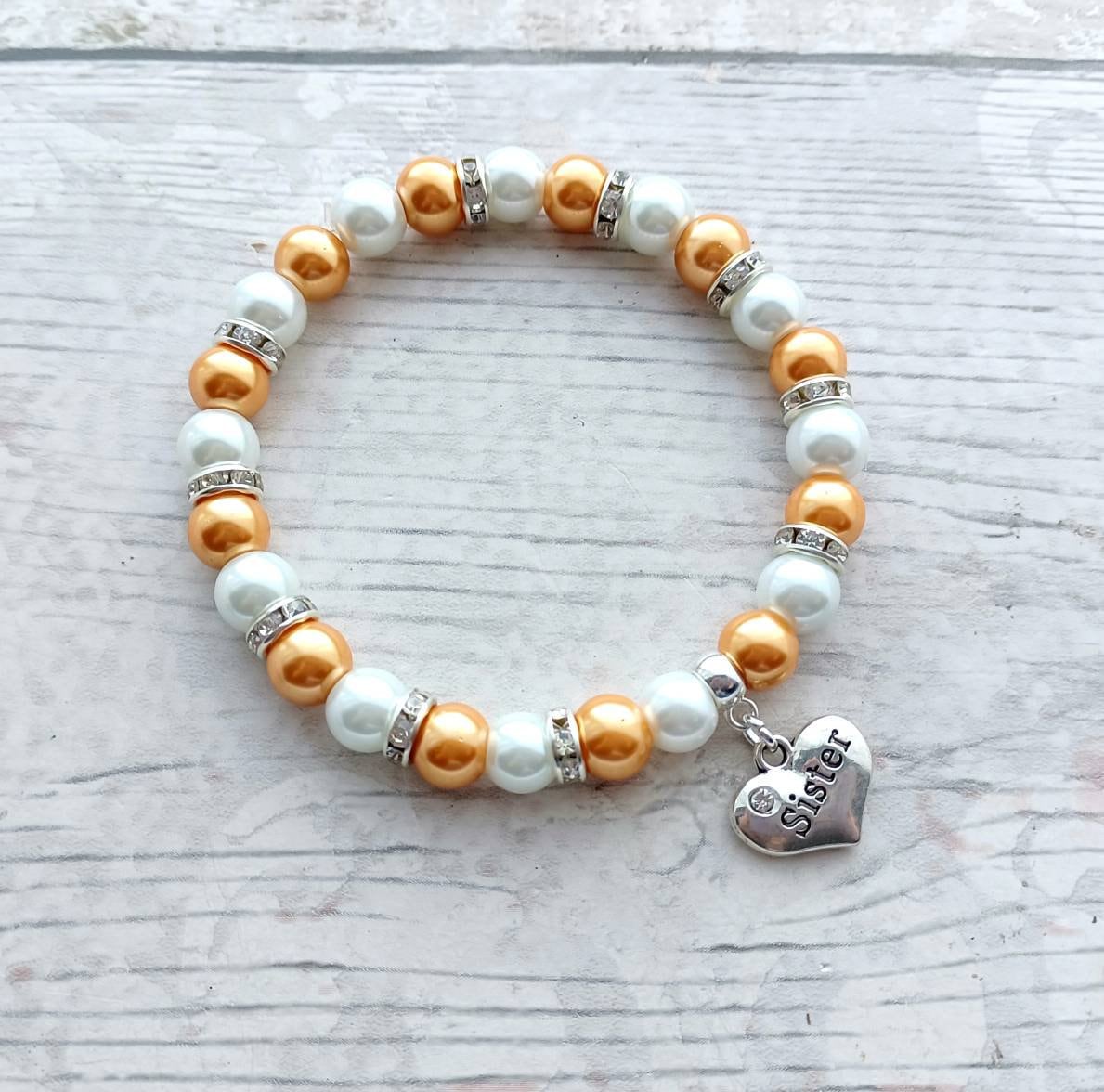 Sister bracelet, big sister jewellery, partners in crime, little sister gift, new baby present
