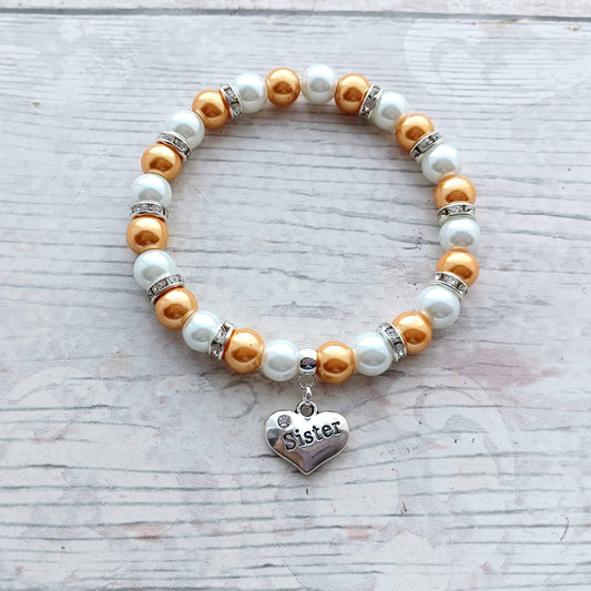 Sister bracelet, big sister jewellery, partners in crime, little sister gift, new baby present